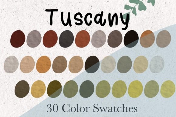 30 Tuscany Color Swatches: A Procreate Palette for Timeless Design