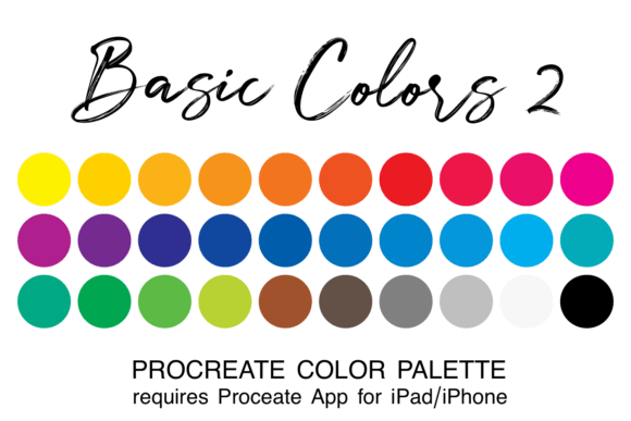 Basic Colors 2 Procreate Color Palette: Your Design Shortcut