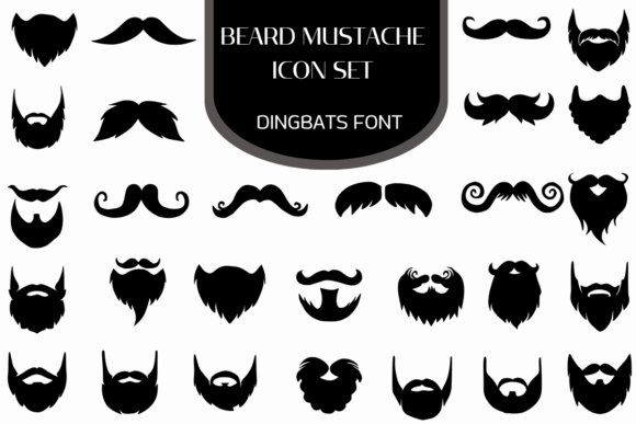 Beard Mustache Icon Set: The Dapper Dingbat Typeface