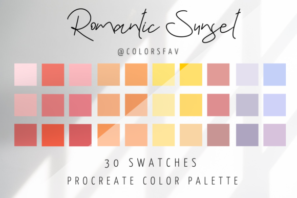 Capture Golden Hour Magic: The Romantic Sunset Procreate Palette