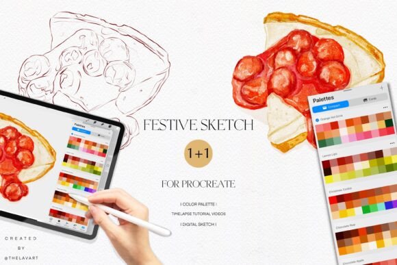Cherry Cheesecake Sketch & Color Palette: A Sweet Treat for Your Creative Practice