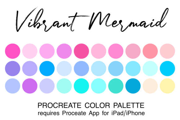 Dive into Vibrant Mermaid Procreate Color Palette