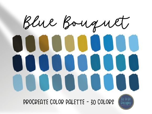 Elevate Your Procreate Projects with the Blue Bouquet Palette