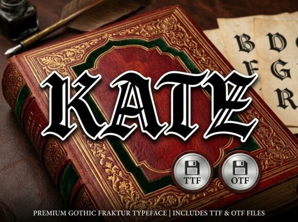 Kate: The Gothic Fraktur Typeface for Bold, Dark-Academia Projects