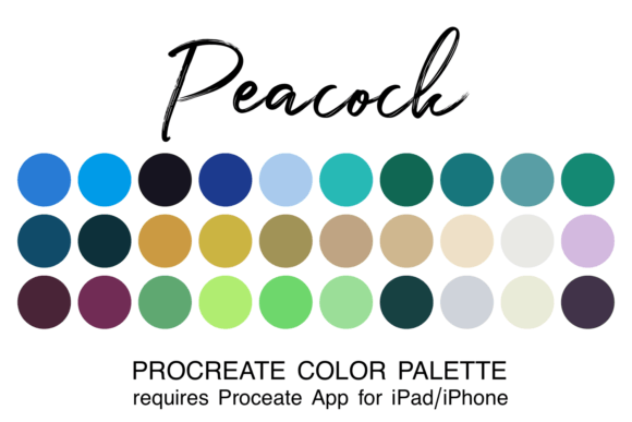 Peacock Procreate Color Palette: Vibrant Hues for Digital Art