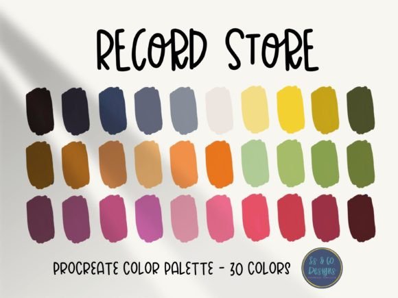 Record Store Procreate Color Palette: Warm Vintage Hues for Digital Artists