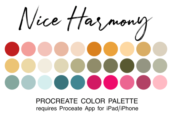 Streamline Your Art: The Nice Harmony Procreate Color Palette