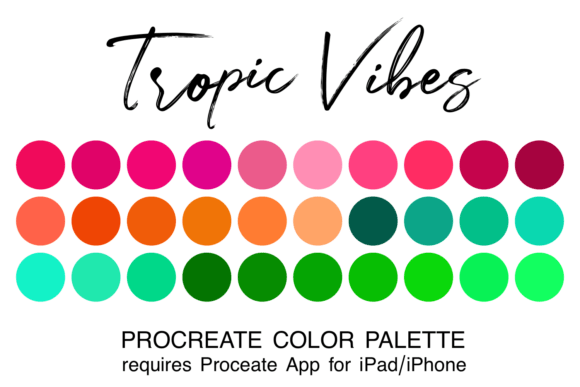 Tropic Vibes Procreate Color Palette: Unleash Vibrant Digital Art
